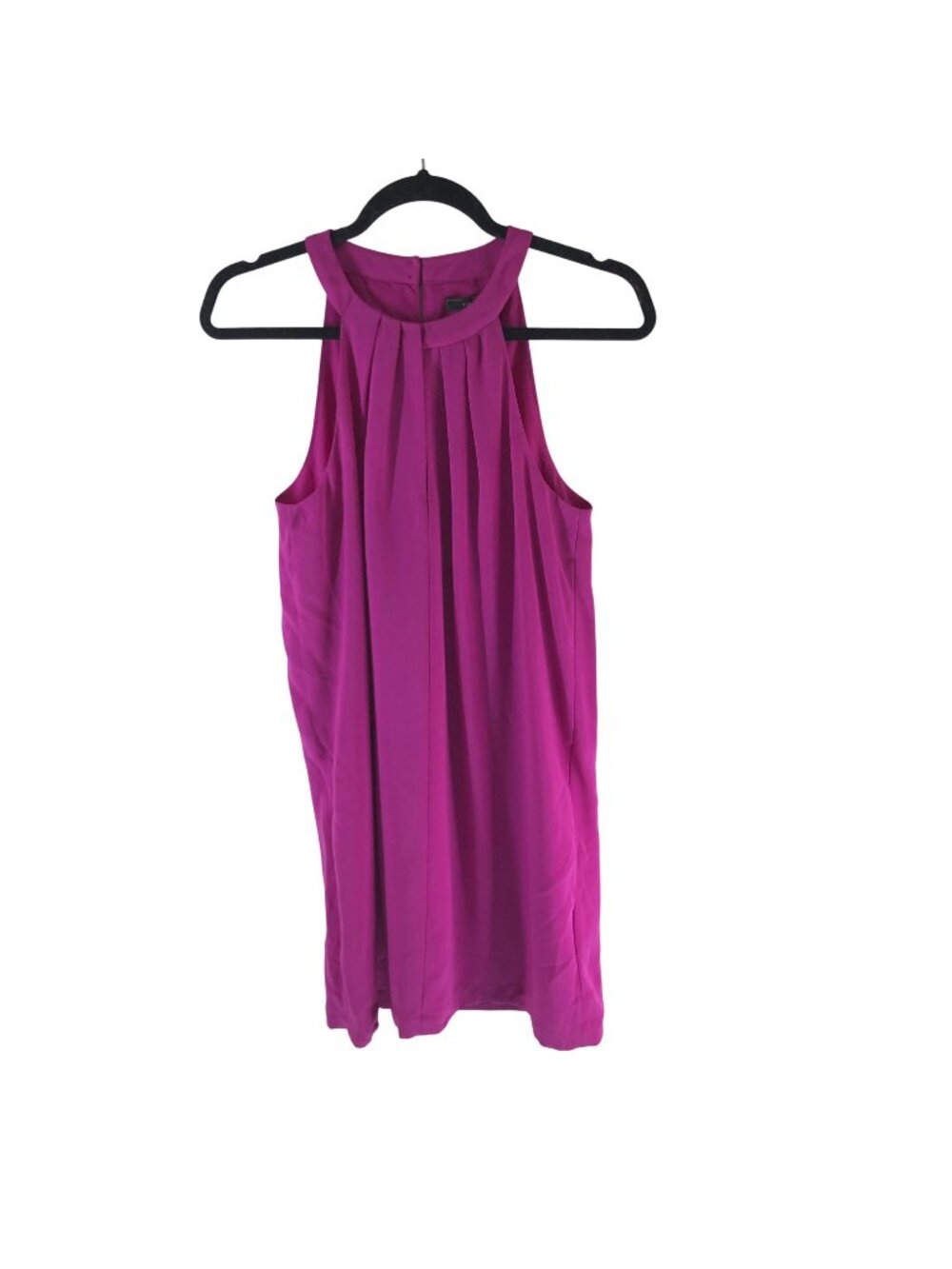BCBG Max Azria XS Purple Sleeveless Pleated Shift Dress Pockets